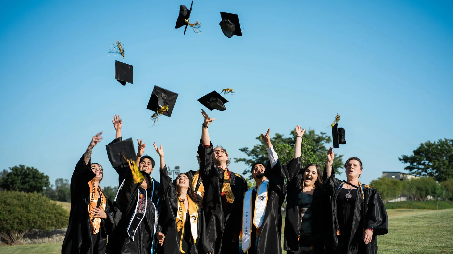 Butte College Students throw graduation caps at commencement ceremony