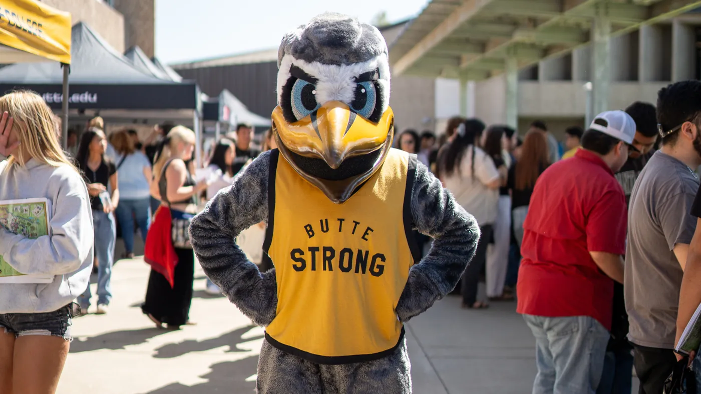 Dash Mascot in Butte Strong Jersey