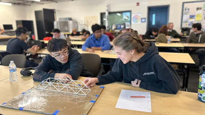 Butte College engineering students build a bridge