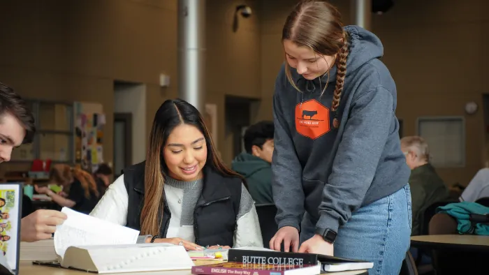 Butte College Students studying on campus