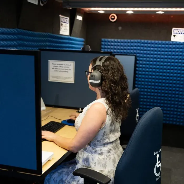 Butte College Dsps student taking a test