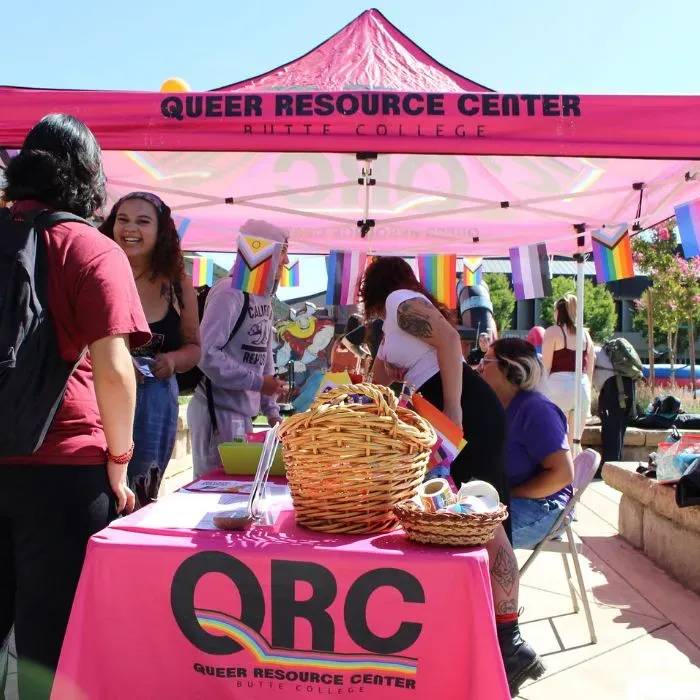 Butte College Queer resource center tables at a student event