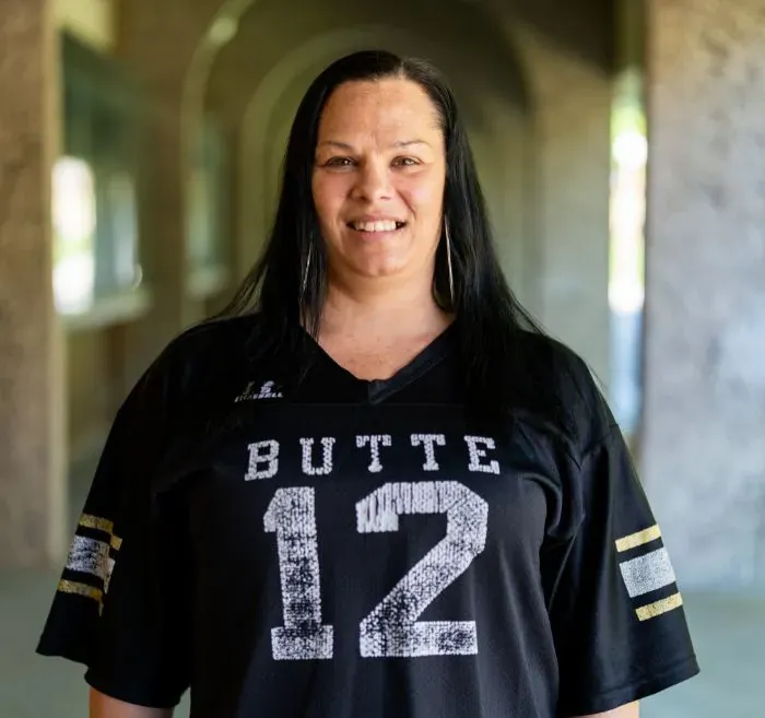 Butte College Faculty Portraits: Miranda Magen poses in her Butte College Jersey