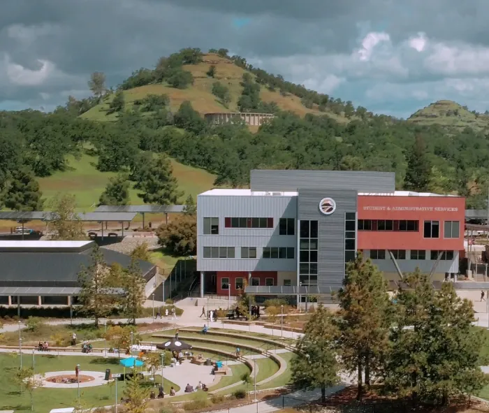 Butte College Main Campus aerial shot of sas building