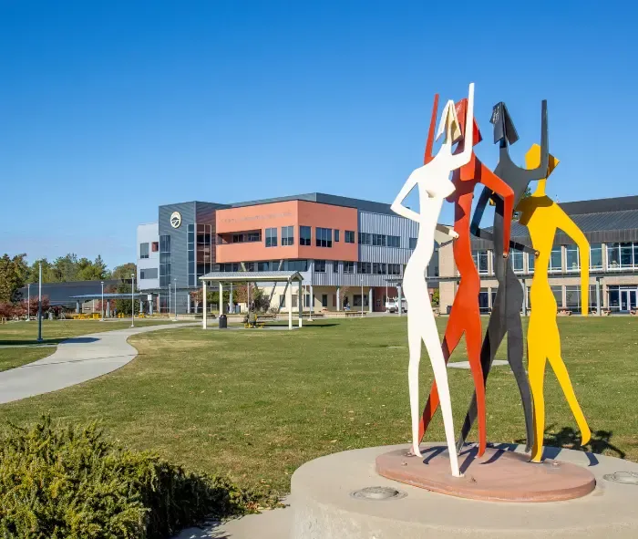 Butte College Main Campus views; campus sculpture