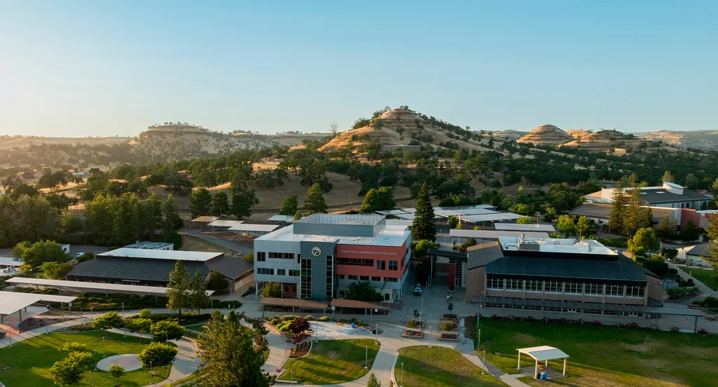 Butte College Main Campus Ariel View with Sutter Buttes in distance