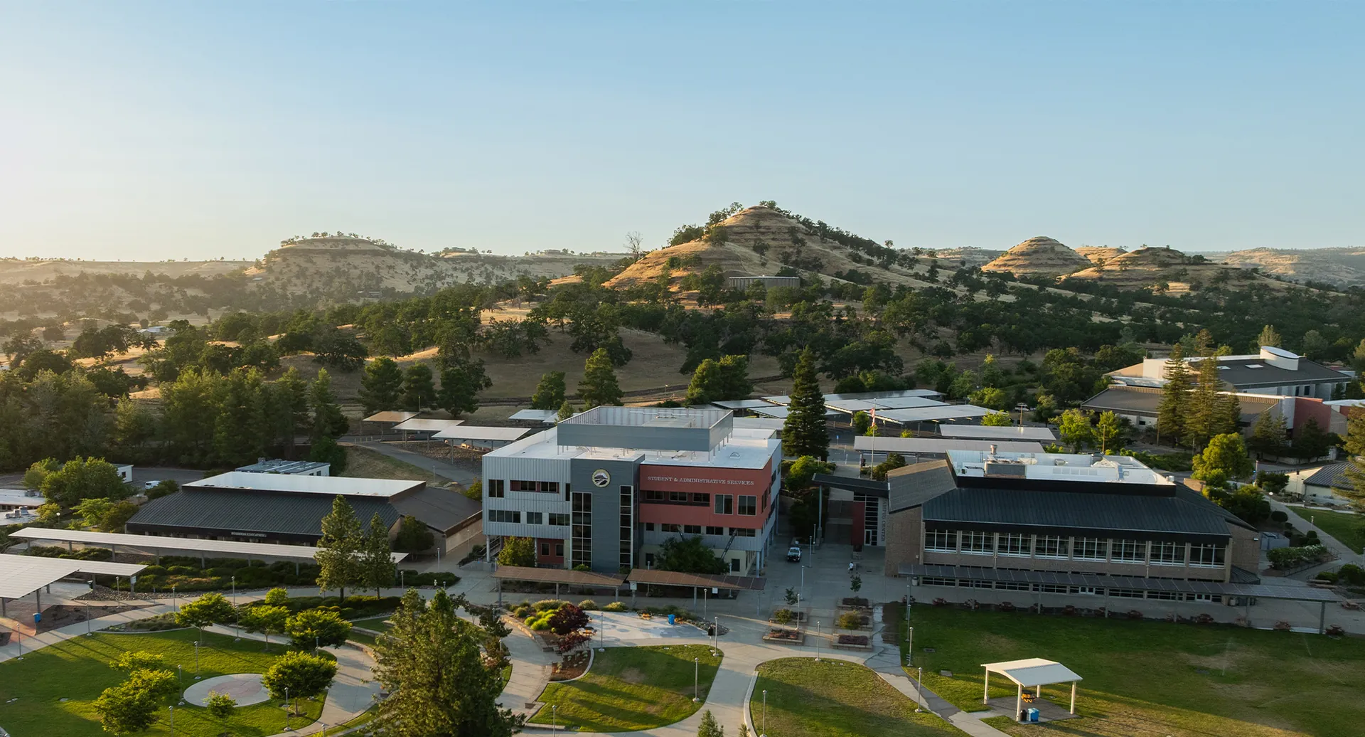 Butte College Main Campus Ariel View with Sutter Buttes in distance