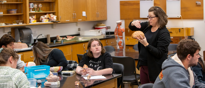 A Butte College science instructor leads her class. 