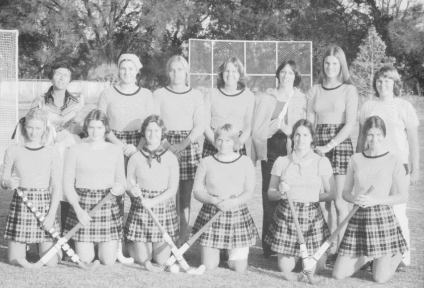 Butte College History_Womens Field Hockey Team in the early years. Black and white photo