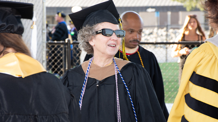 Vice President for Human Resources, Denise Adams, at commencement.