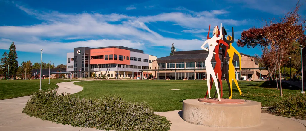 Butte College Main Campus views; campus sculpture