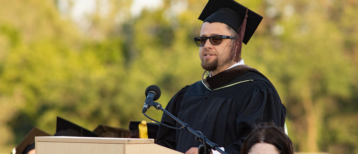 Vice President Erik Shearer at commencement.