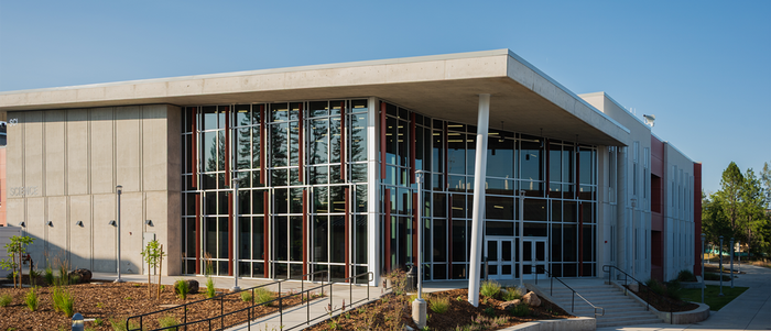 Exterior views of the Butte College Science Building.