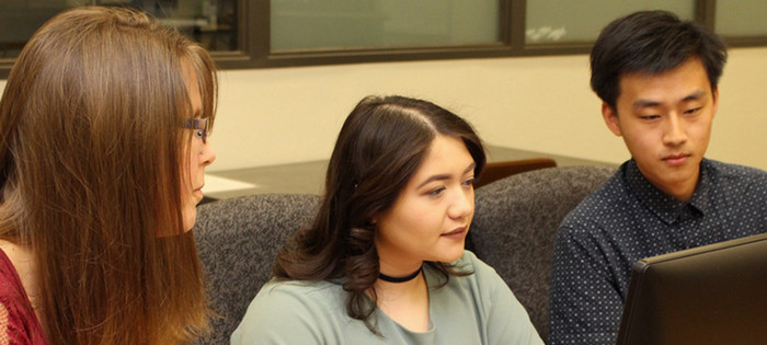 Butte College students work with instructor at COI-BCAD
