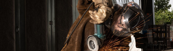 Butte College Welding Student works on project
