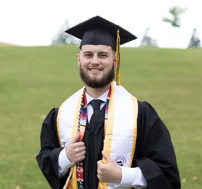 Butte College Graduate smiles at commencement ceremony