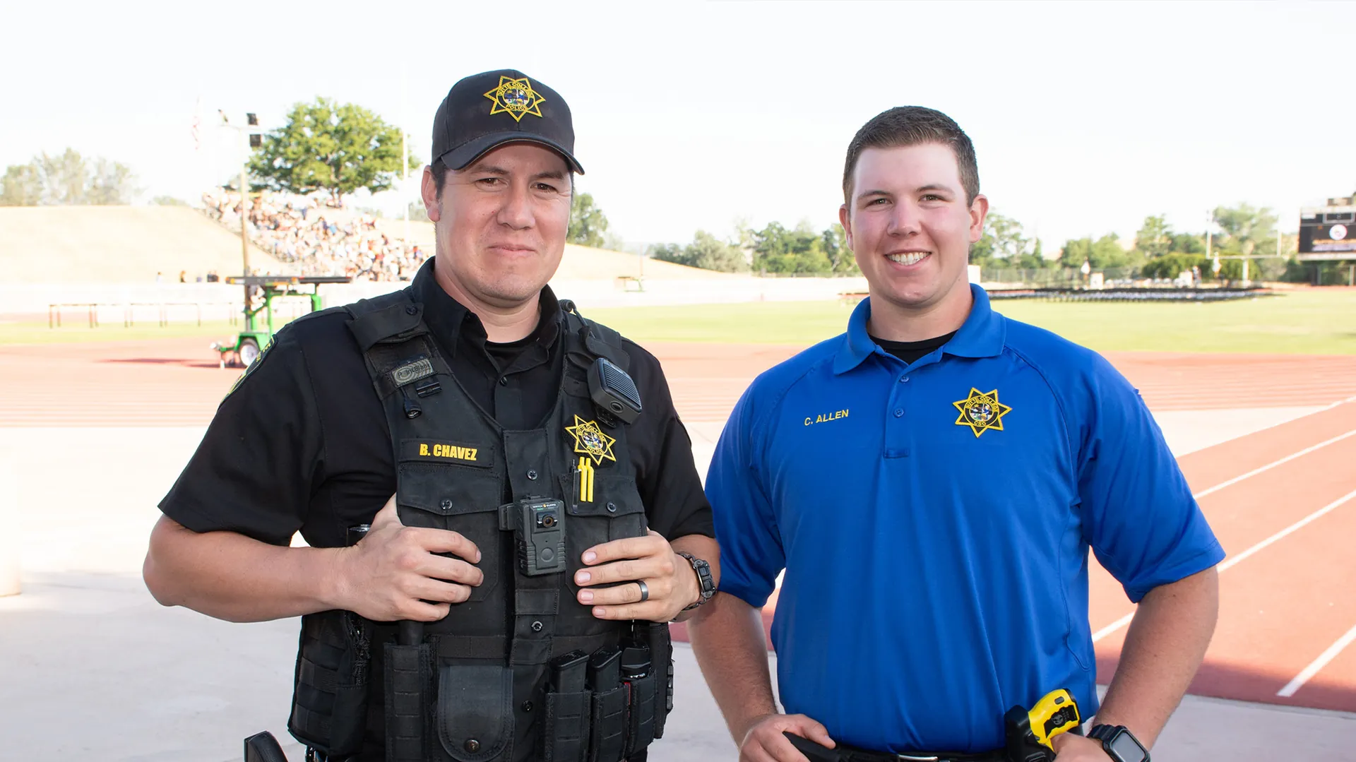 Campus Safety Officers pose for photo on campus