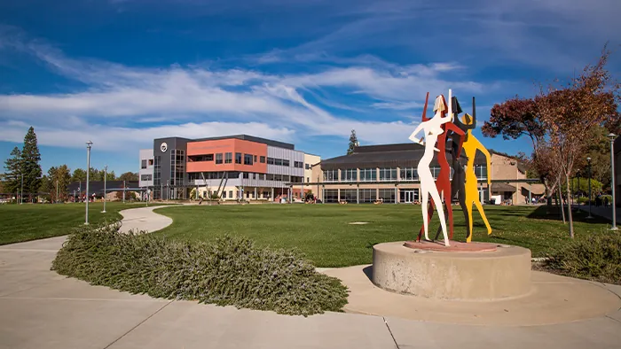 Butte College Main Campus views; campus sculpture
