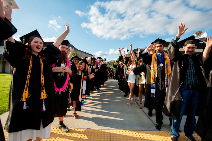 grads-line-up-and-cheer-at-commencement