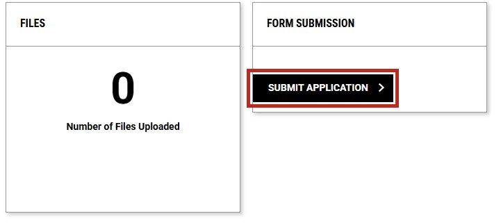 Review Before Submitting page with Submit Application button highlighted.